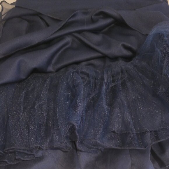 Speechless Blue Ruched Halter Mini Dress With Embellished Waist Fit & Flare Poly - Picture 14 of 14